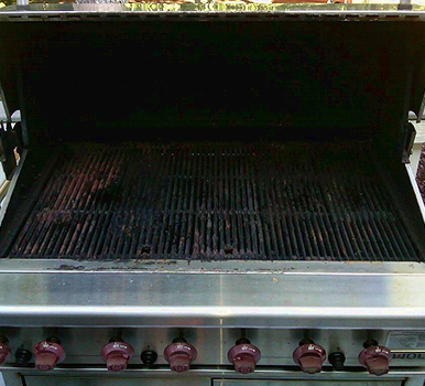 A dirty barbecue grill